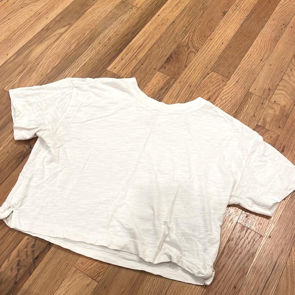 White cropped shirt